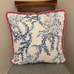Lilly Pulitzer for Pottery Barn Blue and Pink Decorative Pillow (pls read desc)